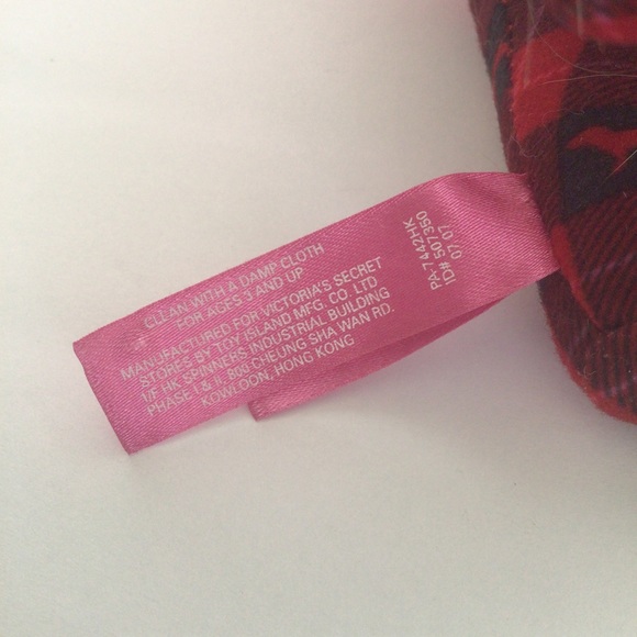 PINK VICTORIAS SECRET BUFFALO PLAID MINI DOG WITH SCARF - Picture 6 of 14